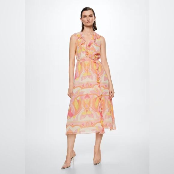 Mango Ruffled printed dress - Picture 3 of 6